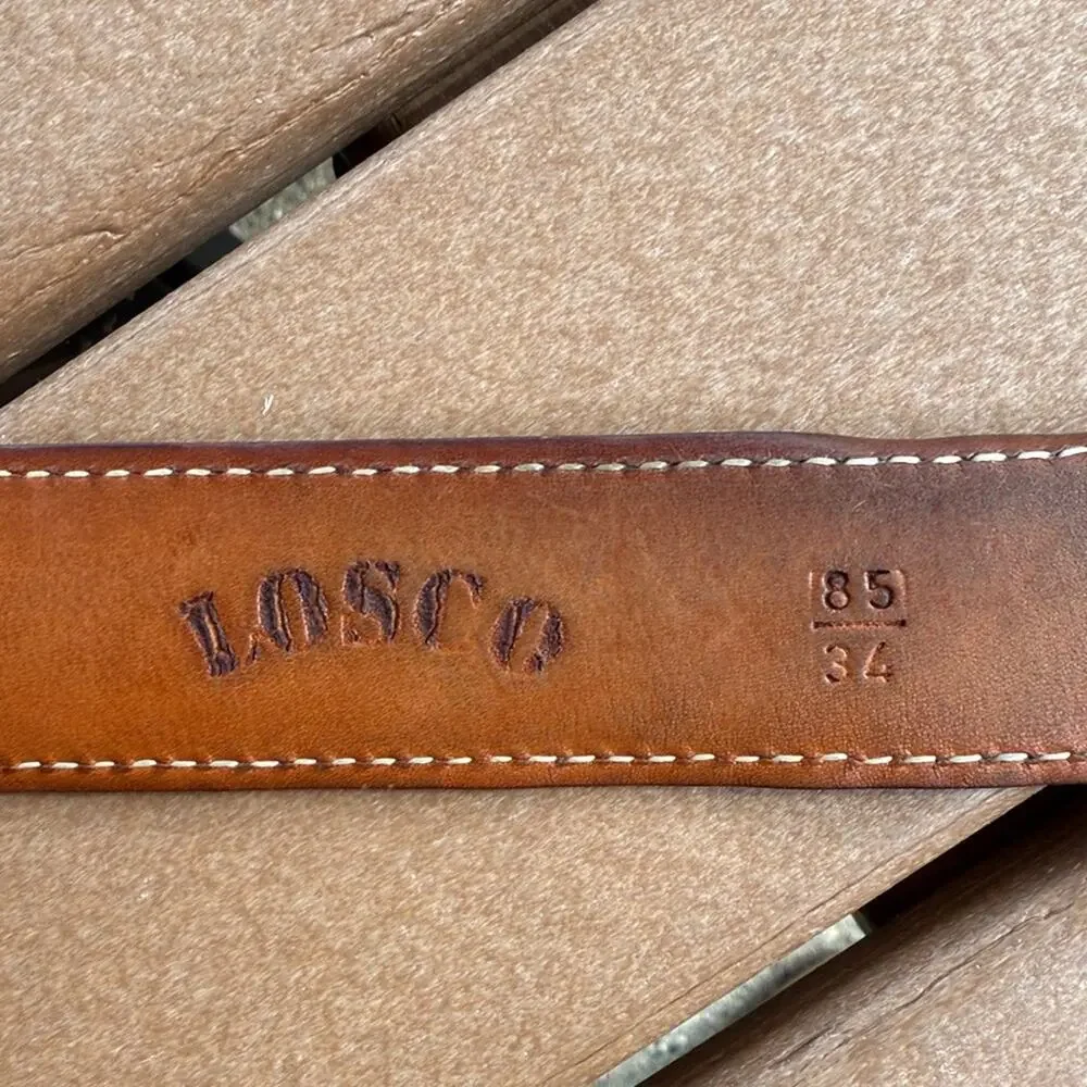 Losco Brown Leather Belt 34" - Picture 5 of 8